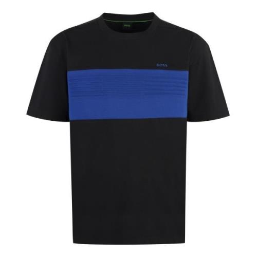 Geribbelde katoenen T-shirt Hugo Boss , Black , Heren