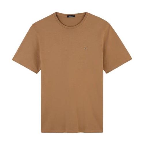 Pima Katoen T-shirt - Ronde Hals Eden Park , Brown , Heren