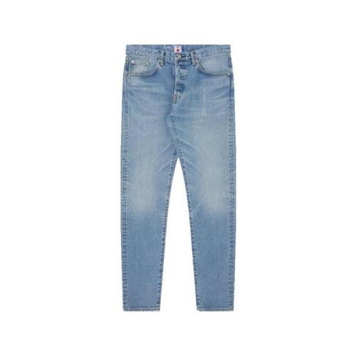 Slim Tapered Blauwe Jeans Edwin , Blue , Heren