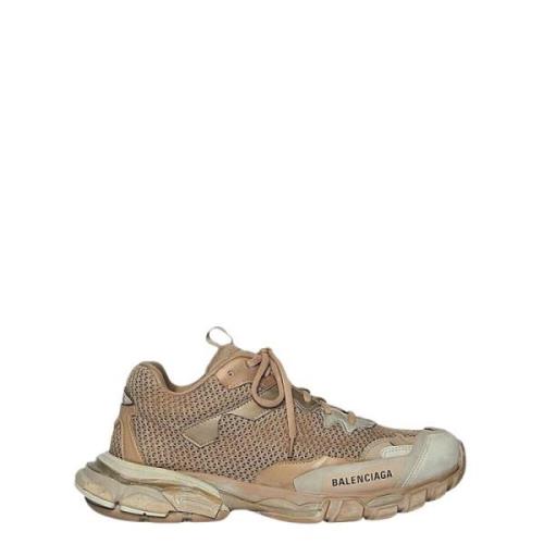 Versleten Sneaker van Mesh en Nylon Balenciaga , Beige , Heren