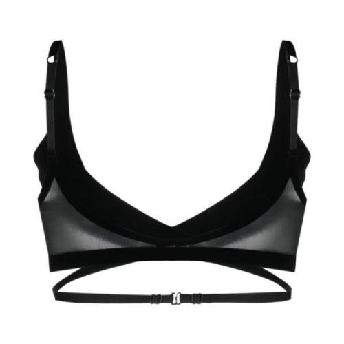 Flock Shaping Bra Tops Mugler , Black , Dames