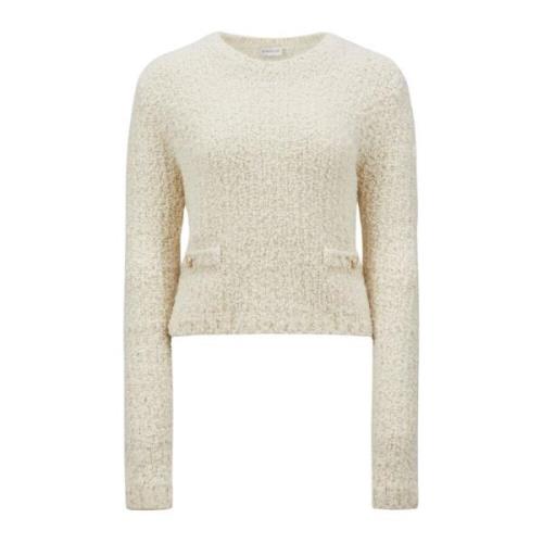 Casual Crew Neck Sweater Moncler , Beige , Dames