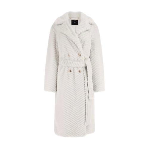 Imitatiebont Lange Jas Klassieke Stijl Guess , Beige , Dames