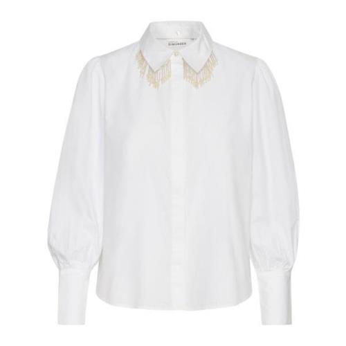 Pofmouw Overhemdblouse Bright White Karen by Simonsen , White , Dames