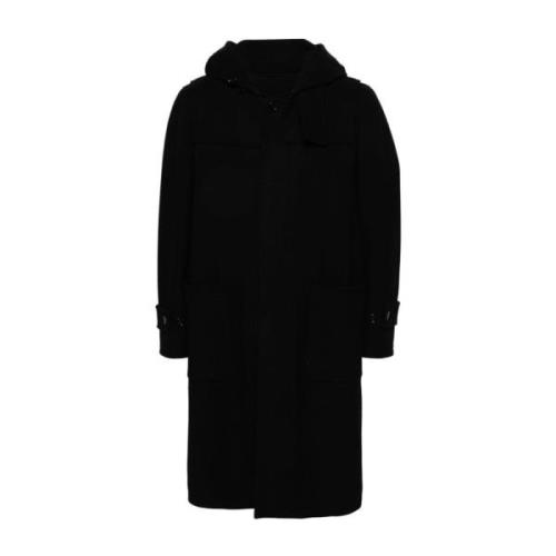 Zwarte Wollen Blend Parka Jas Lardini , Black , Heren