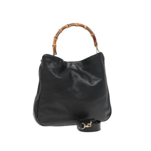 Pre-owned Leather handbags Gucci Vintage , Black , Dames