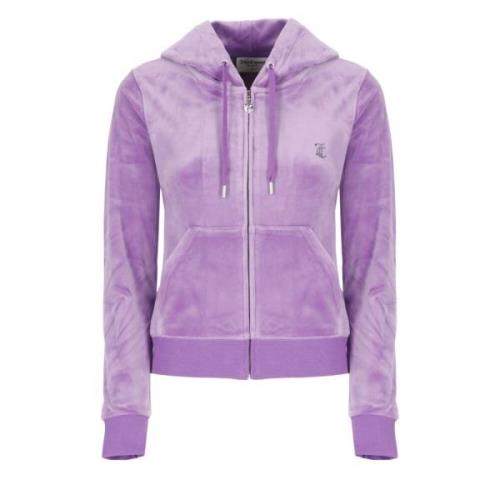 Paarse hoodie met trekkoorden en strass Juicy Couture , Purple , Dames