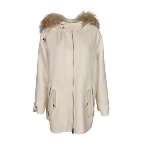 Roomkleurige Winterjas voor Vrouwen P.a.r.o.s.h. , Beige , Dames