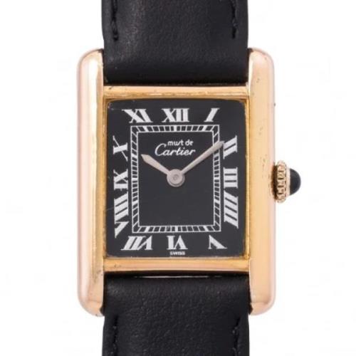 Pre-owned Stainless Steel watches Cartier Vintage , Black , Dames