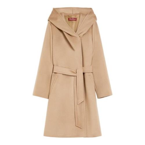 Wollen Omslagjas met Capuchon Max Mara Studio , Beige , Dames