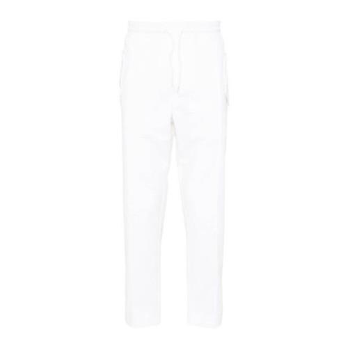 Witte Logo Print Broek Elastische Tailleband Moschino , White , Heren