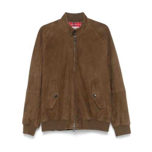 Bruine Suède Ritsjas Baracuta , Brown , Heren