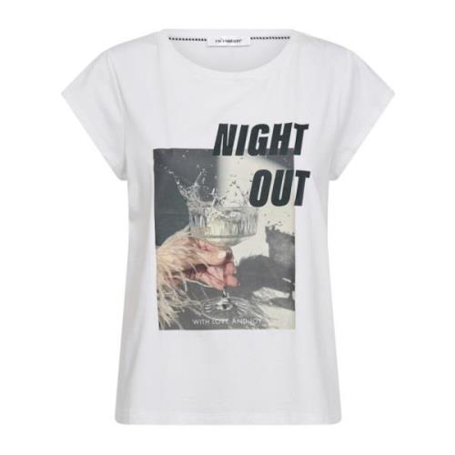 Grafische Tee Nightcc Out Top Wit Co'Couture , White , Dames