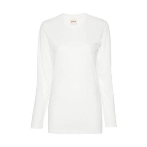 Witte Katoenen Jersey Longsleeve Top Khaite , White , Dames