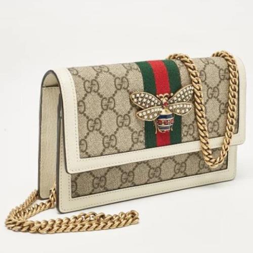 Pre-owned Leather wallets Gucci Vintage , White , Dames