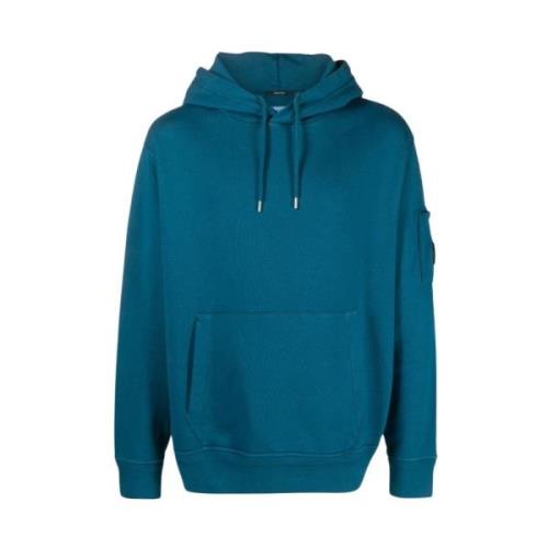 Blauwe hoodie met glasdetail C.p. Company , Blue , Heren