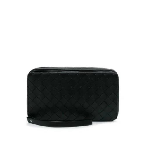 Pre-owned Leather clutches Bottega Veneta Vintage , Black , Dames