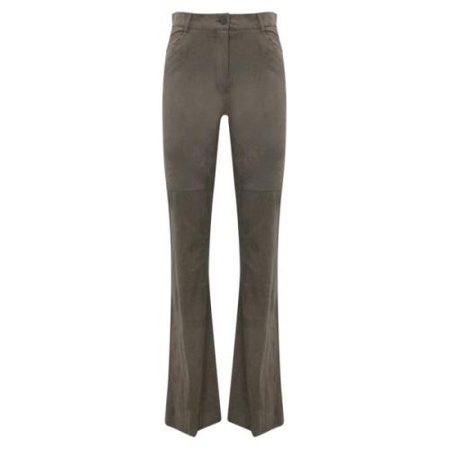 Eco Suède Slim Fit Broek D.Exterior , Green , Dames