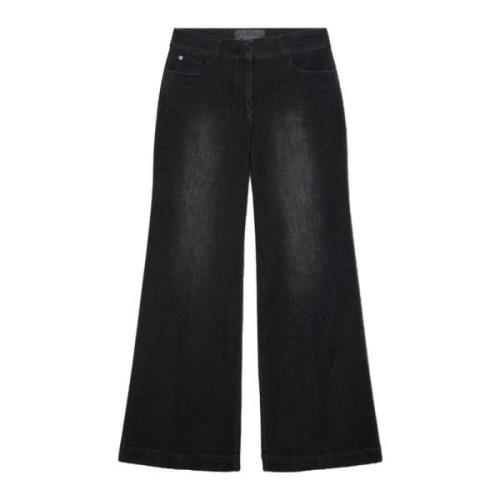 Stijlvolle Broek met 100% Samenstelling Elena Mirò , Black , Dames