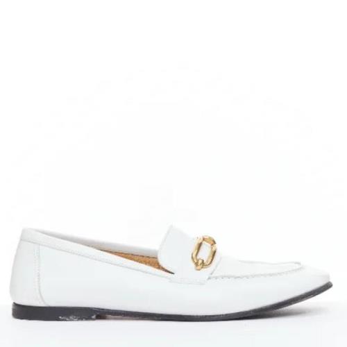 Pre-owned Leather flats Hermès Vintage , White , Dames