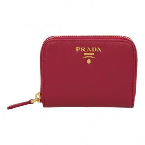 Pre-owned Leather wallets Prada Vintage , Red , Dames