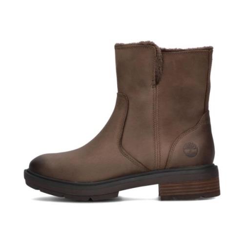 Bruine Mid Enkellaarzen met Faux Fur Timberland , Brown , Dames