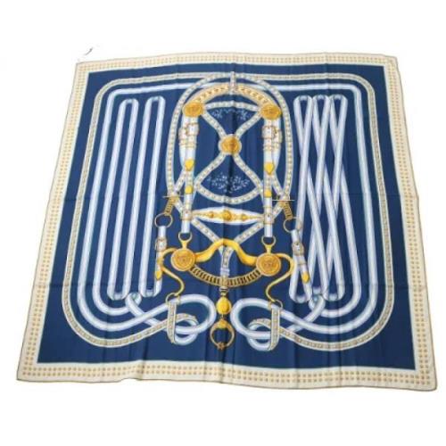 Pre-owned Cashmere scarves Hermès Vintage , Blue , Dames