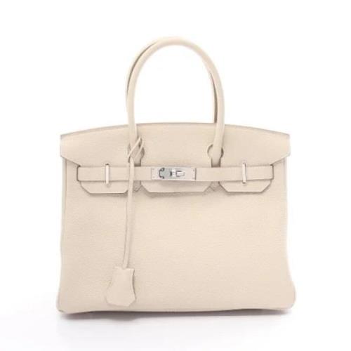 Pre-owned Leather handbags Hermès Vintage , White , Dames