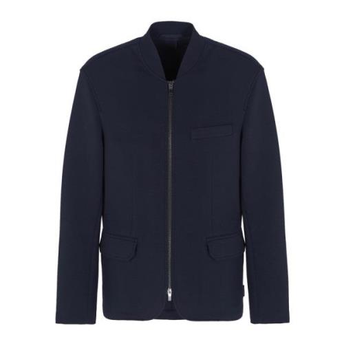 Blauwe Bomber Rits Jas Armani Exchange , Blue , Heren