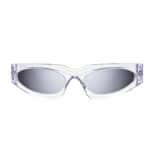 Kristal Ovale Zonnebril met Zilveren Lens Kuboraum , Gray , Dames