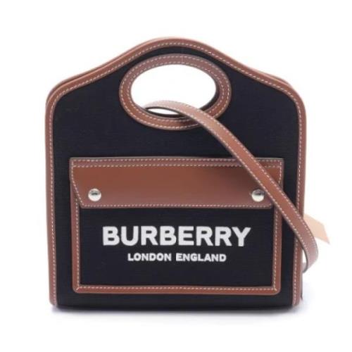 Pre-owned Leather handbags Burberry Vintage , Black , Dames