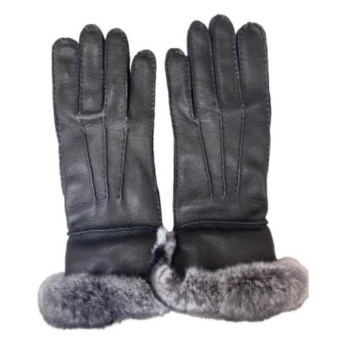 Zwarte Berg Hertenleren Handschoen Restelli Guanti , Black , Unisex