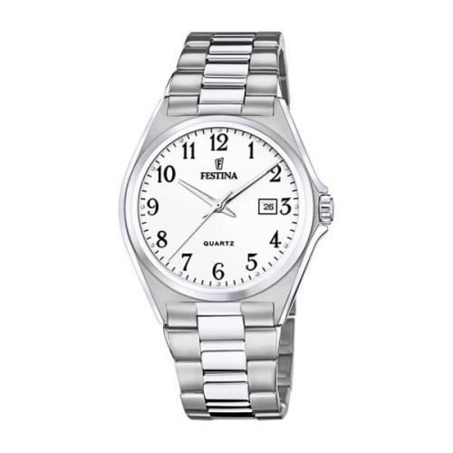 Zilver Stalen Quartz Horloge 5Atm Festina , Gray , Heren