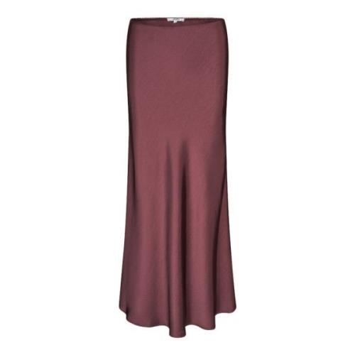 Bordeaux Satijnen Maxi Rok Maila mbyM , Red , Dames