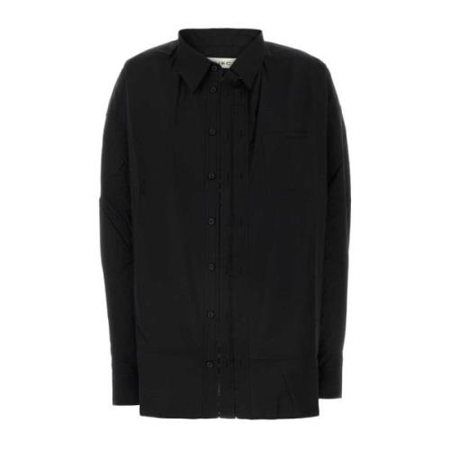 Oversized Zwarte Poplin Shirt Y/Project , Black , Dames