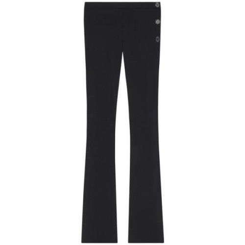 Zwarte Wollen Flared Broek Courrèges , Black , Dames