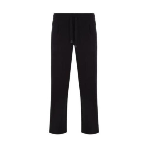 Zwarte Gebreide Joggingbroek met Elastische Tailleband en Meerdere Zak...