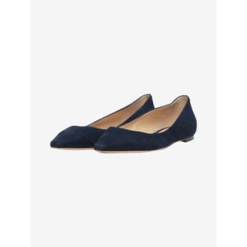 Pre-owned Suede flats Jimmy Choo Pre-owned , Blue , Dames