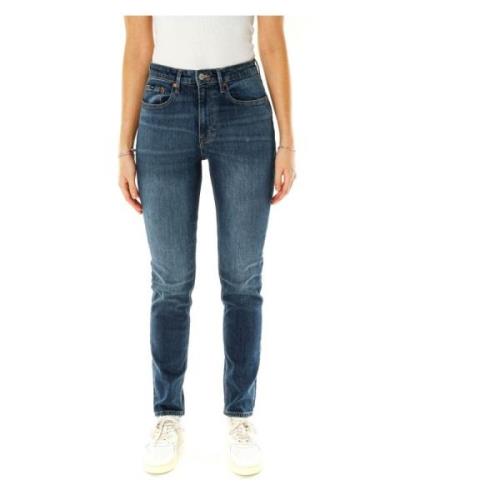 Slim Fit Mid Waist Jeans Denham , Blue , Dames