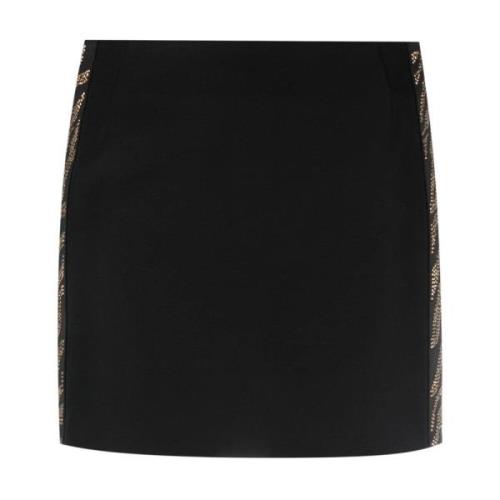 Zwarte Mini Rok Polyester Elastaan Just Cavalli , Black , Dames