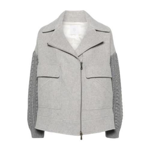 Elegante Grijze Wol Kasjmier Jas Eleventy , Gray , Dames