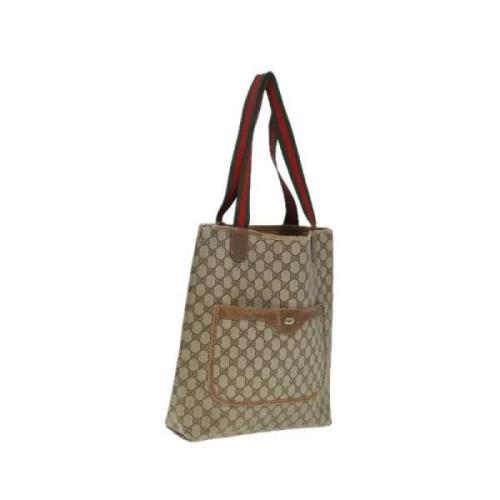 Pre-owned Leather totes Gucci Vintage , Beige , Dames