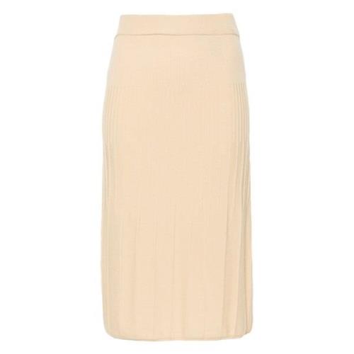 Fijne Rib Merinos Beige Rok Joseph , Beige , Dames