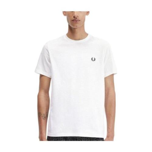 Tijdloos Klassiek Ronde Hals T-shirt Fred Perry , White , Heren