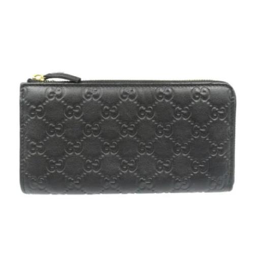 Pre-owned Leather wallets Gucci Vintage , Black , Dames