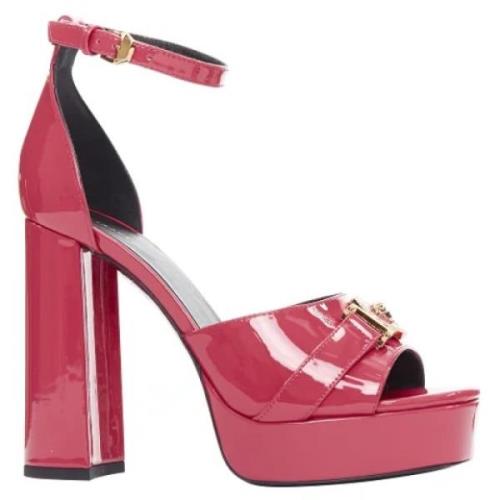 Pre-owned Leather heels Versace Pre-owned , Pink , Dames