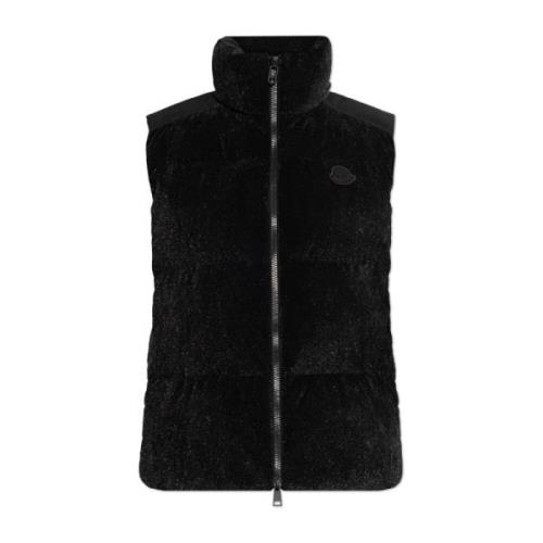 Donsvest met lurex draad Moncler , Black , Dames