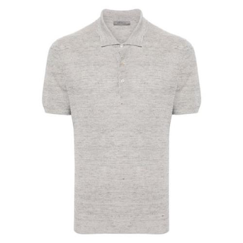 Casual Polo Shirt in Grijs Linnen/Zijde Corneliani , Gray , Heren