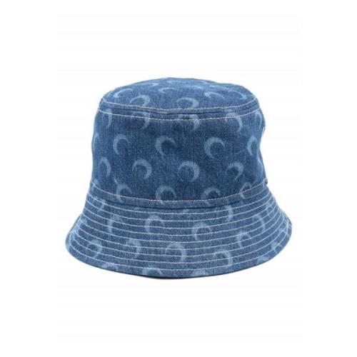 Blauwe Katoenen Casual Bucket Hoed Marine Serre , Blue , Dames