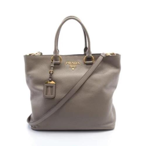 Pre-owned Leather prada-bags Prada Vintage , Gray , Dames